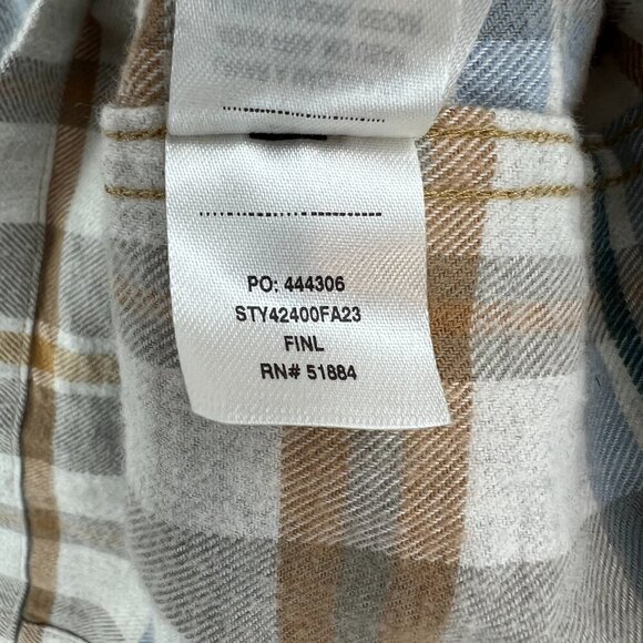 Men's Patagonia 100% Organic Cotton Flannel Button Up Brown/White/Blue Size XL - Picture 10 of 15